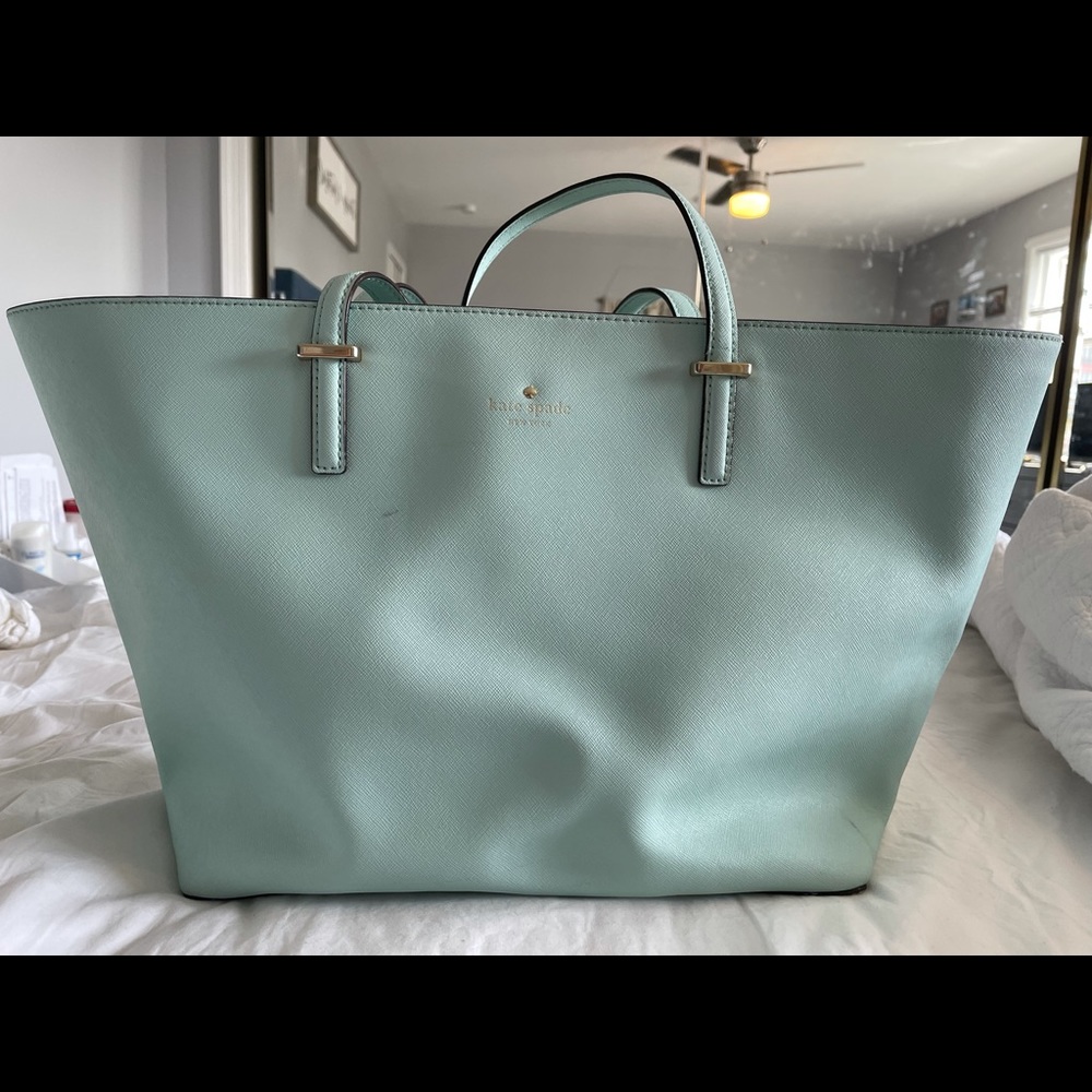 Kate Spade Light Blue Oversized Tote Bag
